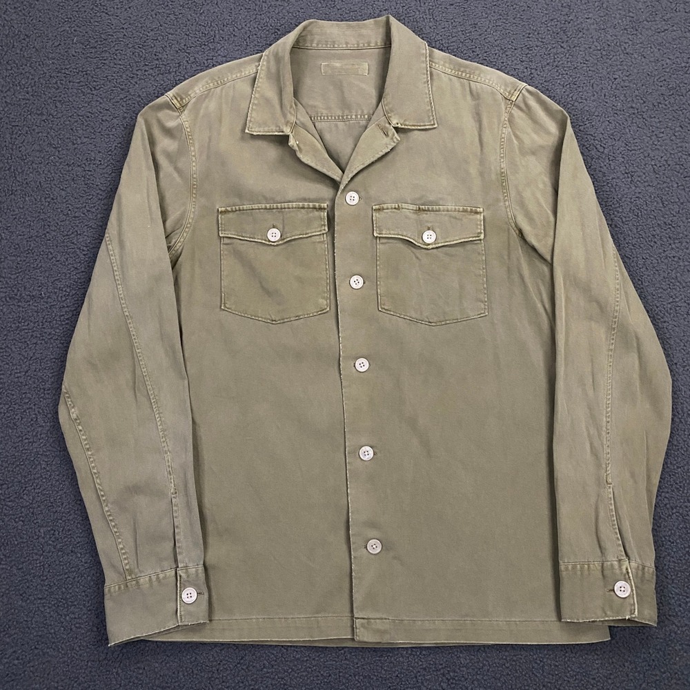 AllSaints Spotter LS Shirt FITS Mens Medium Relaxed Camp Collar Button Overshirt